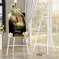 White Metal Easel Stand for Sign,Heavy Duty Art Easel with Adjustable Chain,Tripod Structure,4-Level Height—Easels for Wedding Welcome Sign Holder,Baby Shower Poster,Birthday Party,Posters by GTSABWAY