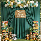 10x12 ft Forest Green Backdrop Curtains for Weddings, Birthdays and Photos - Image 5