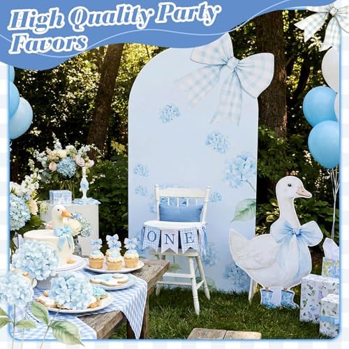 Novabright 2 Pcs One Silly Goose Party Decoration Blue Bow 5ft/2.5ft - Image 5