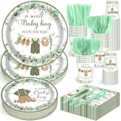 Dandat 350 Pcs Baby Shower Set, Boho, Green by Dandat