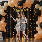 Shillance 20x10ft Black Backdrop Curtains with Lights Photo Drapes Wrinkle Free Fabric Backdrop Curtain for Wedding Birthday Party Baby Shower Bridal Shower Party Background Decorations - Image 4