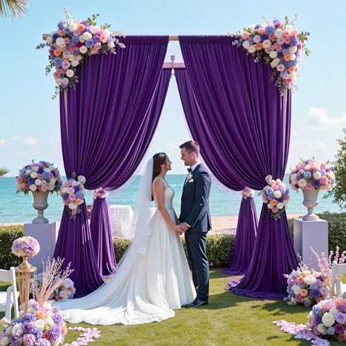 12ft x 10ft Purple Backdrop Curtains for Parties, Wrinkle Free 2 Panels Photo Backdrop Drapes Back Drop Cloth for Wedding Birthday Photography Background Decor - Image 7