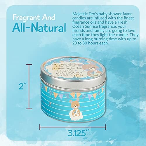 Majestic Zen Baby Shower Candle Favors for Boy |9-Pack Scented Soy Wax Candles with Fresh Baby Powder |Long Lasting 40 Hour Burn Party Favors |Unique Keepsake Baby Shower Gifts & Gender Reveal Favor - Image 4