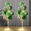 Balloon Stand for Floor with String Light 2 Set Green Centerpieces Balloon Holder Decoration for Wedding Baby Shower Birthday Party Surprise Nature Forest Theme Party by Cicicooie