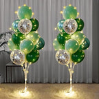 Balloon Stand for Floor with String Light 2 Set Green Centerpieces Balloon Holder Decoration for Wedding Baby Shower Birthday Party Surprise Nature Forest Theme Party by Cicicooie