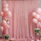 20x10ft Dusty Rose Tulle Backdrop Curtain with Lights String for Parites, Sheer Backdrop Curtains for Wedding Baby Shower Birthday Party Photo Shoot Decorations - Image 4