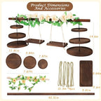 Wooden 3 Tier Cupcake Dessert Table Display Stand with Swing, Larger - Image 2