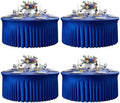 Royal Blue 4PCS Round Spandex Tablecloth for 5FT/60In Round Table, Stretchy Table Cloth with Skirt, Washable Fitted Tablecloth, Circle Wrinkle Free Table Cover for Wedding Party Banquet Event by Torrowsrort