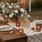36 Pcs Amber Candle Holders Bulk- Floral Style Vintage Candle Holder for Rustic/Boho Wedding Table centerpieces, Bridal Shower, Baby Shower Decoration - Image 5