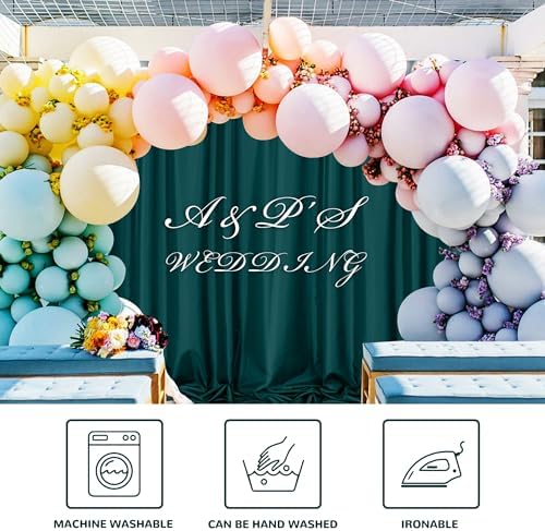 MEETSKY Green Backdrop Curtains,Party Backdrop Drapes,5ft x 7ft,2 Panels - Image 7