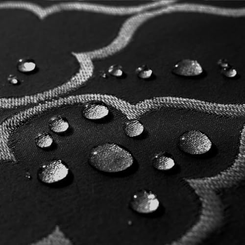 SASTYBALE Jacquard Tablecloth Rectangle, 60" x 102", Black - Image 7