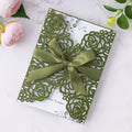 ponatia 25PCS Olive Green Laser Cut Invitations Cards with Envelopes by ponatia