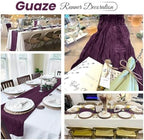 16 Pack Dark Purple Cheesecloth Table Runner 20 x 120 inch Gauze Table Runners 10 FT Long,Semi Sheer Boho Cheese Cloth Fabric Table Runner Bulk for Party,Wedding,Baby Shower,Bridal Shower Decoration - Image 4