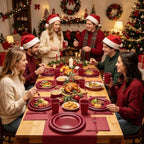 250Pcs Burgundy Plastic Party Plates and Napkins Set for Christmas,Birthday - Image 6
