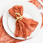 60 Pack Orange Cheesecloth Napkins 21x21 Inches Orange Cloth Napkins Set of 60 Washable Dinner Table Napkins for Wedding Bridal Baby Shower Rustic Boho Cotton Gauze Family Party Table Decor - Image 6