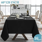 VidaFete Classic Series 10 Pack 60x120inch Black Rectangle Tablecloth - Image 5