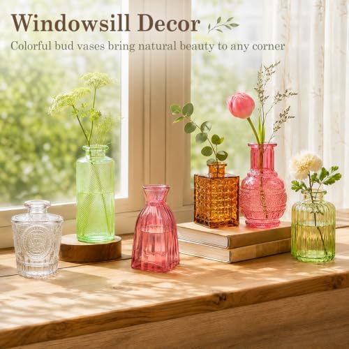 TBWIND 24pcs Colorful Glass Bud Vases Set - Image 3