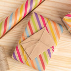 RUSPEPA Kraft Wrapping Paper Roll - Rainbow Stripe Pattern - 24 Inches x 100 Feet - Image 2