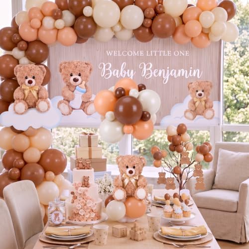 6 Sets Bear Baby Shower Decorations, Centerpieces,Brown - Image 5