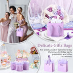 Zhanmai 100 Pcs 4.7 x 2.4 x 3.9 Inch Mini Gift Bags Bulk, Light Purple - Image 6