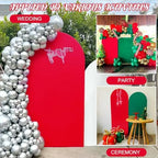 Metal Arch Stand and Cover Set,1 Red Spandex Fitted Backdrop with 1 Gold Wedding Arched Stand Frame for Parties Birthday Baby Shower Bridal Banquet Decoration (6.6FT) - Image 6