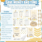 Sherr 476 Pcs Here Comes the Son Baby Shower Games, 6 Sets Activities - Image 4