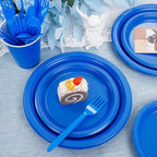 MirthMood 350 Pcs Blue Party Plates, Disposable Dinnerware Set for party - Image 4