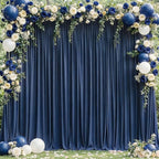 24x10FT Navy Blue Backdrop Curtains for Wedding Parties, Wrinkle Free Polyester Photography Backdrop Drapes for Graduation Baby Shower Birthday Stage Background Stand Decorations 4x10ft,6 Panels - Image 4