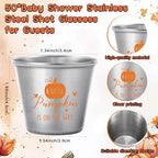 50 Sets Pumpkin Baby Shower Favors for Guests, Little Pumpkin Baby Shower Decorations with 1.5 oz Shot Glasses, Bottle Opener Keychains, Thank You Tags, Organza Bags, Fall Gender Reveal Party Supplies - Image 2