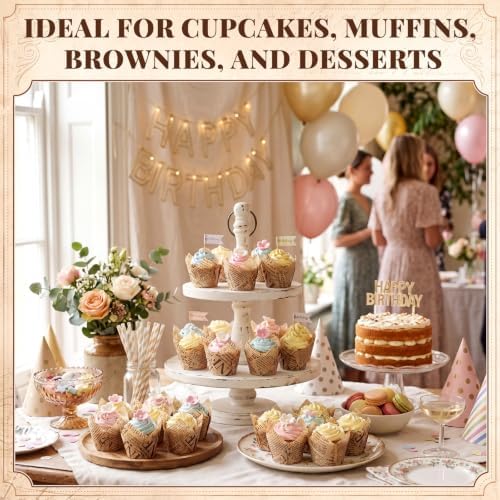 Sawysine 1500 Pcs Tulip Cupcake Liners Baking Greaseproof Wrappers Decor - Image 6