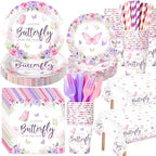 Funnymoom 452 Pcs Butterfly Baby Shower Party Decoration Supplies for 50 by Funnymoom