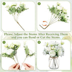 Zeyune 12 Sets Mason Jar Flowers Centerpiece Table Decorations,Green - Image 2