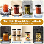 QAPPDA 8oz Mason Jars with Black Lids, 24 Pack Small Glass Jars Set - Image 5