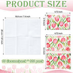 PerKoop 100 Pack Pocket Tissues Travel Slim Packs Small Facial Tissues Wallet Size Toilet Paper for Travel Guest Wedding Supplies, 4 Styles (Tulip) - Image 2