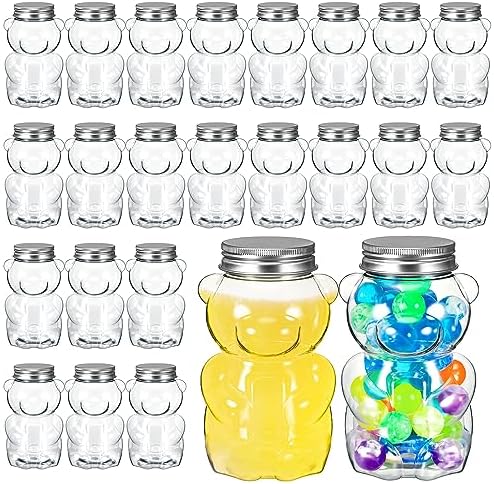 Mumufy 24 Pcs Bear Shaped Plastic Jars Empty Containers for Candy, 17 oz by Mumufy