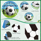 Ceenna 452 Pcs Soccer Party Supplies for 50 Guests, Soccer Paper Plates Napkins Cups Tablecloth Cutlery Straw Disposable Tableware for Men Birthday Sports Theme Day Party Decorations - Image 2