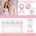 Princess Baby Shower Decorations, 156 PCs – A Little Princess Is On Her Way Party Supplies With Floral Backdrop, Pastel Balloon Garland, Oh Baby Foil Balloons, Mom to be Sash - Image 4