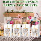 37 Pcs Baby Shower Game Prizes for Winners 6 Sets Baby Shower Prizes for Game Player with Bamboo Cheese Board Oak Cutlery Placemats Tags Bags - Image 4