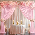 20x10ft Pink Backdrop Curtain Panels for Parties - Wrinkle Free Polyester Photo Curtain Backdrop Wedding Back Drop Fabric Drapes for Party Decorations Background for Photography - Image 7