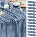 Wokceer Cheesecloth Table Runner Dusty Blue 10FT Boho Gauze, 12 Pack by Wokceer