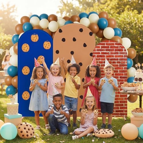 Moukeren 3 Pcs Cookie Arch Cover 4ft 5ft 6ft Spandex Backdrop Stand Decor - Image 5