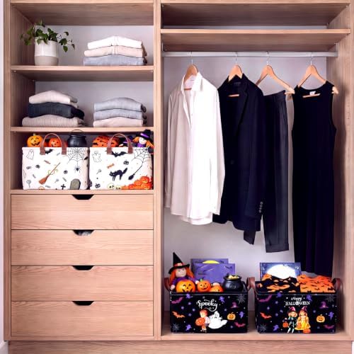 CHENGU 6 Pack Halloween Storage Bins Collapsible Halloween Baskets for Gift - Image 4