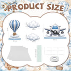 4 Pcs Airplane Party Decoration Large Airplane Cardboard Cutout White Cloud Hot Air Balloon Cardboard Cutout Plane Themed Photo Booth Prop Background for Baby Shower Birthday Party Supplies - Image 2