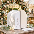 Wenqik Arched Acrylic Wedding Card Box with Beige Writable Standee by Wenqik