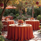 sancua Thanksgiving Round Tablecloth 132 Inch, 6 Pack Burnt Orange Rust - Image 4
