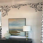 White Color Swirl Flower Design Wall Decal Sticker. Apply Edge to Edge. 100in x 29in. Easy to Apply & Removable. - Image 5