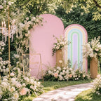 Mindsoft 2 Pcs Arch Backdrop Cover Fabric,Macaroon Pink,6ft+5ft - Image 6