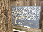 Custom Guest Book Alternative with Leaves to Sign, Wedding Sign in with Deer Under Tree, Rustic Wedding Guest Book, Wedding Sign in Welcome Sign (300 Leaves 30"x24") - Image 5