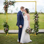 Wokceer Backdrop Stand Square Wedding Arch 6.6FT x 5.2FT Gold Metal Balloon Arch Backdrop Stand for Wedding Ceremony Birthday Party Baby Shower Photo Booth Background Decor - Image 4