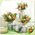 Mimorou 6 Sets Little Cutie Baby Shower Decorations, Lifelike Orange Fruit Daisy Flower Tables Centerpieces, Artificial Summer Tangerine‌ Mason Jar Vase Greenery Decor for Home Office Party Supplies - Image 2